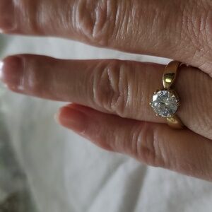 Gold plated solitaire ring